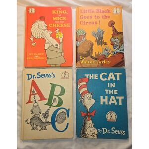 Dr. Seuss Beginner Book Lot of 4 Hardcover 1957 1965 Cat in the Hat Little Black